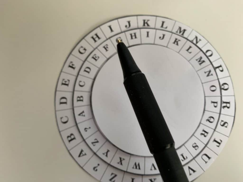 cipher wheel and pen cipher wheel and pen